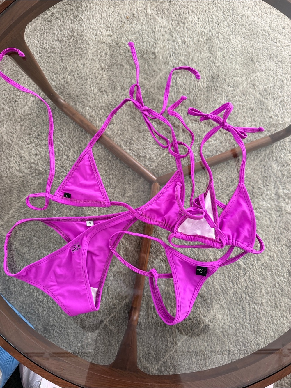 Neon Purple String Bikini Set
